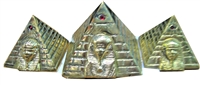 Three Pyramids Bronze Set 1 LARGE and 2 Medium