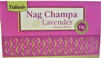 Tulasi Nag Champa & LAVENDER INCENSE STICKS (Box of 12 x 15g)