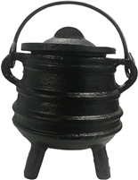 Crystalo - Ribbed Style CAST IRON Cauldron with Lid BSW-77