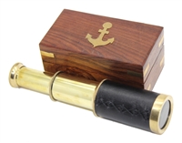 ''Brass Telescope with WOODEN BOX 6'''' - Nautical''