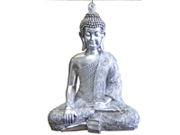 Silver Buddha one hand on knee LARGE Model - 15421-62