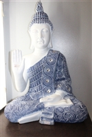 White and BLUE BUDDHA Palm out Model-6639