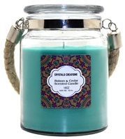 ''Crystalo Creations Balsam & Cedar Scented CANDLE with Rope Handle, 18 Ounce''