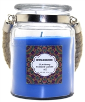 ''Crystalo Creations Blueberry Scented Candle with Rope HANDLE, 18 Ounce''