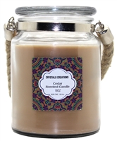 ''Crystalo Creations Cedar Scented CANDLE with Rope Handle, 18 Ounce''