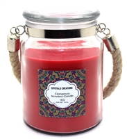 ''Crystalo Creations Cinnamon Scented CANDLE with Rope Handle, 18 Ounce''