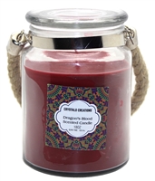 ''Crystalo Creations DRAGON's Blood Scented Candle with Rope Handle, 18 Ounce''