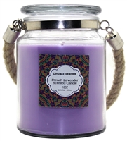 ''Crystalo Creations French Lavender Scented CANDLE with Rope Handle, 18 Ounce''