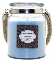 ''Crystalo Creations Fresh Linen Scented Candle with Rope HANDLE, 18 Ounce''