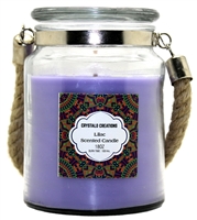 ''Crystalo Creations Lilac Scented Candle with Rope HANDLE, 18 Ounce''