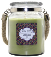 ''Crystalo Creations Melons 3 in 1, Watermelon, Honeydew, Golden Melon Scented CANDLE with Rope Handl