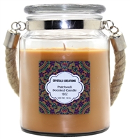 ''Crystalo Creations Patchouli Scented CANDLE with Rope Handle, 18 Ounce''