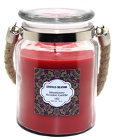 ''Crystalo Creations Strawberry Scented CANDLE with Rope Handle, 18 Ounce''