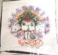 Pillow Cover (5 PIECES/pack) - White Background with Elephant Namaste