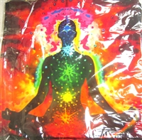 PILLOW Cover (5 pieces/pack) -  Neon Background with Meditating Man