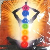 Pillow Cover (5 PIECES/pack) - Yellow/orange Background with 7 Chakra man