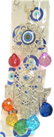 ''Seven Chakra Hamsa with Flower Evil Eye ornament /CHARM 10''''''