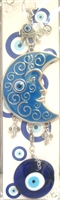 ''Evil Eye - Light Blue Moon with Evil Eye ornament /CHARM 10''''''