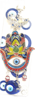 ''Evil Eye - Colorful Hamsa(red) with butterfly Evil Eye ornament /CHARM 10''''''