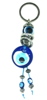 Evil Eye Key Chain with Two Eyes and Two RINGs - 5.5''