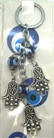 Three Hamza Hand Chain Evil Eye Nazar Key Chain