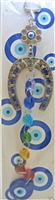 ''Evil Eye - Seven Chakra Horseshoe Amulet with Evil Eye ornament /CHARM 10''''''