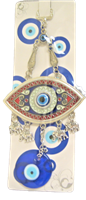 ''Evil Eye - Blue Eye Amulet with red outline and Evil Eye ornament /CHARM 8''''''