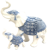 Blue and White Elephants - QMH18738-39