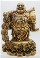 Buddha with Ball Standing in a Money BAG - 7''