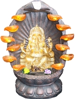 [VERY LARGE] Gold Ganesh 3d Fountain Model-14046