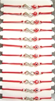 Fashion JEWELRY Infinity Evil Eye Symbol Bracelet - Pack of 12