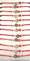 Fashion JEWELRY Lucky Coin Evil Eye Symbol Bracelet - Pack of 12