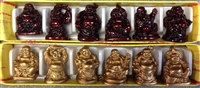 Laughing Buddha 1 Inch Statues (Set of 6 FIGURINE) - Choose Color