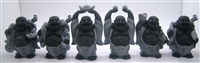 Laughing Buddha 4 Inch Statues (Set of 6 FIGURINE) - Choose Color