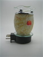 Plug In Orange Sun White Mosaic Crackle GLASS Oil Warmer