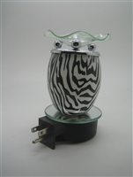 Plug In Oil Warmer - Zebra Pattern GLASS Aroma Lamp