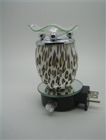 Plug In Oil Warmer - Cheetah Print GLASS Aroma Lamp