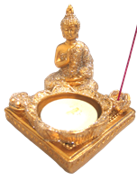 TEALIGHT and Incense Holder Bronze Buddha