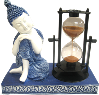 BLUE and White BUDDHA With a Hourglass - QMH18308A-39