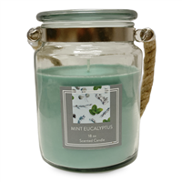 GLASS Candle with Rope Handle - Mint Eucalyptus