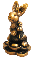 ''Flower Rabbit on TOP of Coins Figure 2,75'''' Tall''