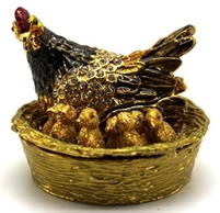 Hen with chicks Trinket Box