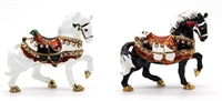 Horse Bejeweled TRINKET BOX - Two Colors: Black or White