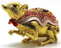 Feng Shui Golden Rat TRINKET Box Bejeweled?(Out of Stock)