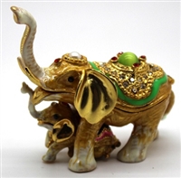 Two-Piece Attached Elephants TRINKET BOX set?(Out of Stock)