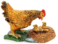 Hen with Chicks TRINKET BOX