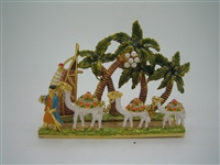 Camels Car Holder with a Man and Palm Trees - Bejeweled TRINKET BOX