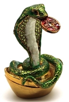 SNAKE with Coin over Gold Ingot Trinket Box